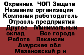 Охранник. ЧОП Защита › Название организации ­ Компания-работодатель › Отрасль предприятия ­ Другое › Минимальный оклад ­ 1 - Все города Работа » Вакансии   . Амурская обл.,Мазановский р-н